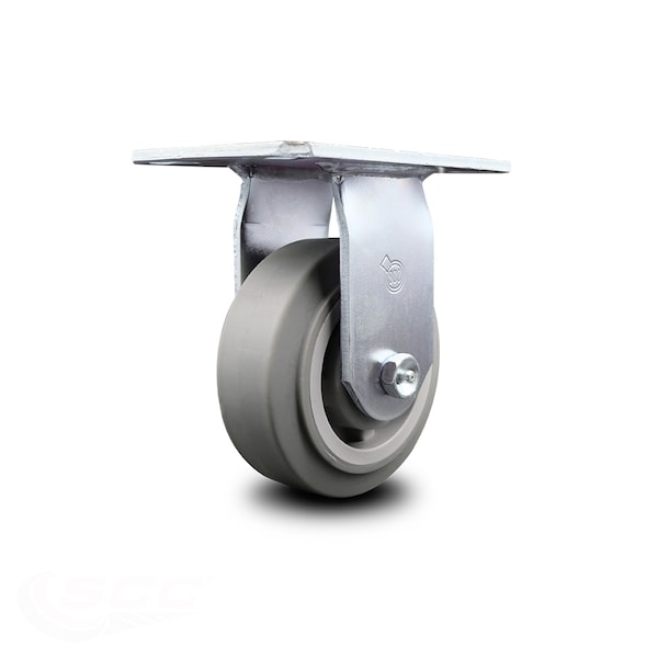 5 Inch Heavy Duty Top Plate Thermoplastic Rubber Rigid Caster with Ball Bearing